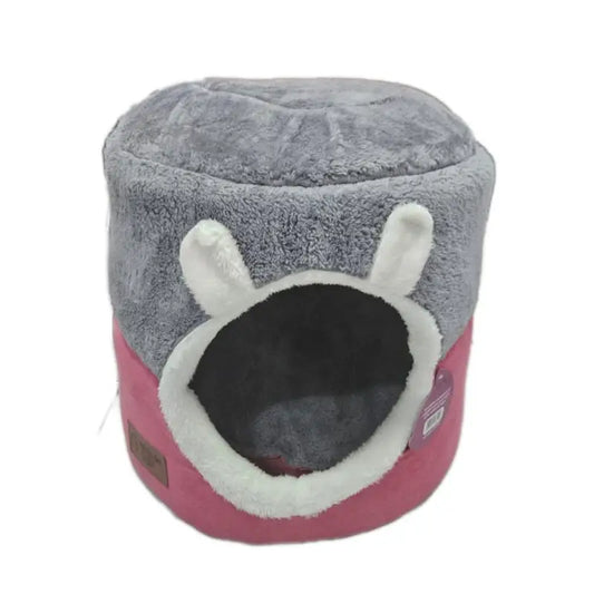 Cama tipo Cueva Plegable 2 en 1 para Gatos - Rosado