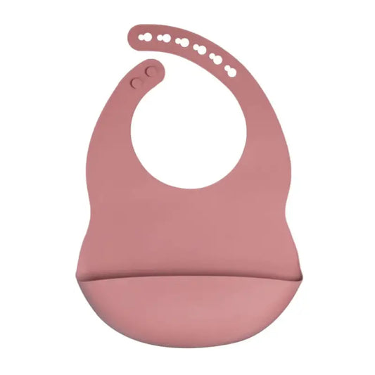 Elinfant Babero de Silicona para Bebé - Rosado Oscuro