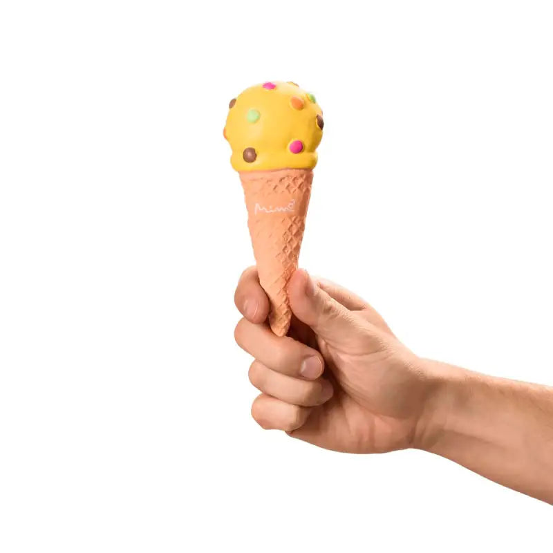 Juguete Cono de Helado Squeaker para perros - Amarrillo