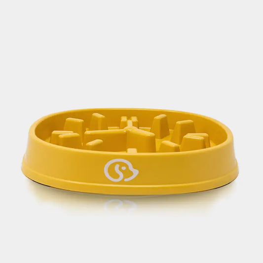 Comedero antivoraz forma Reloj para Mascotas - Amarillo