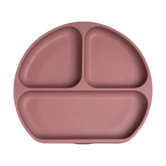 Plato de Silicona con Divisores para Bebé - Rosado Oscuro