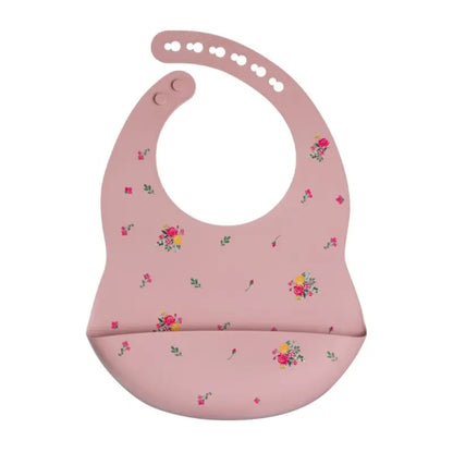 Elinfant Babero de Silicona Estampado para Bebé - Rosado
