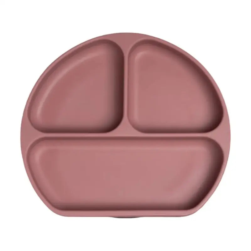 Plato de Silicona con Divisores para Bebé - Rosado Oscuro